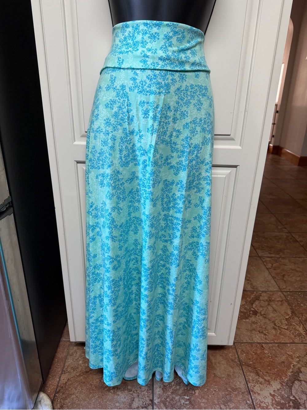 LuLaRoe Aqua Floral Maxi Skirt